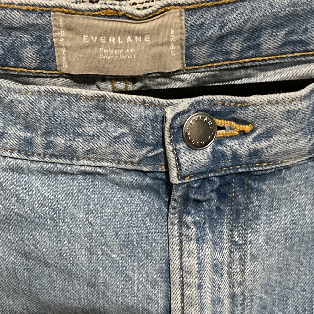 Everlane Organic Cotton Light Blue Wide Leg Jeans